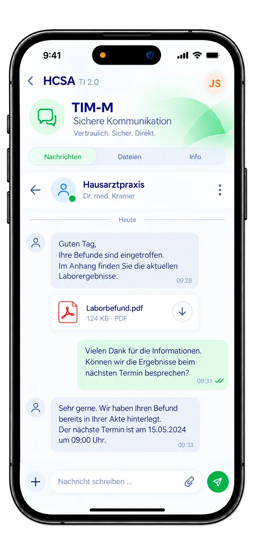 HCSA TI 2.0 iPhone-UI-Konzept für TIM-M